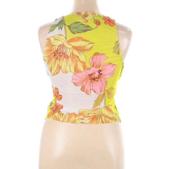 AFRM REVOLVE Size XL Floral Halter Top with bows Hawaiian flowers Boho - Picture 2 of 4